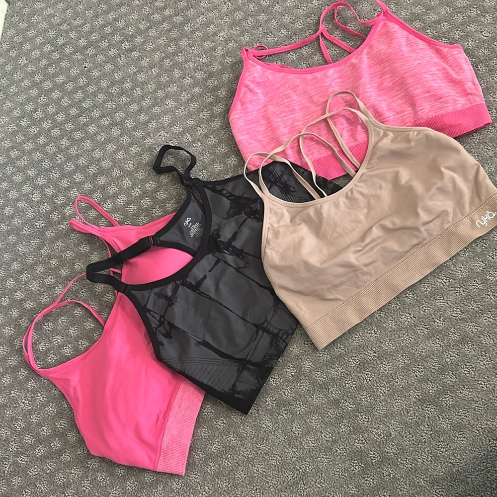 Ryka Sports Bras Set - Black, Pink and tan